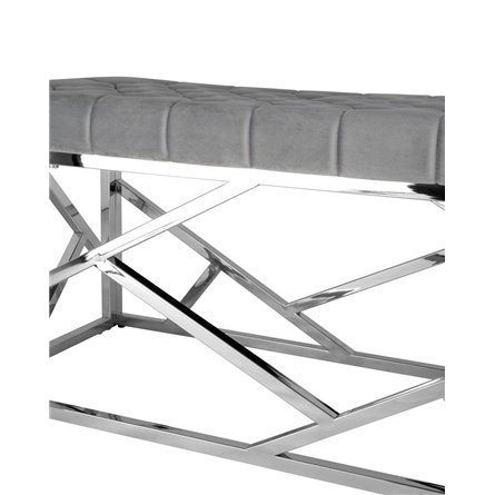 АРТ ДЕКО сталь серебро, нержавеющая сталь, обивка сиденья серый велюр