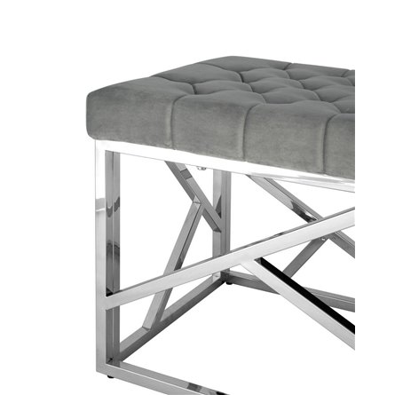 АРТ ДЕКО сталь серебро, нержавеющая сталь, обивка сиденья серый велюр