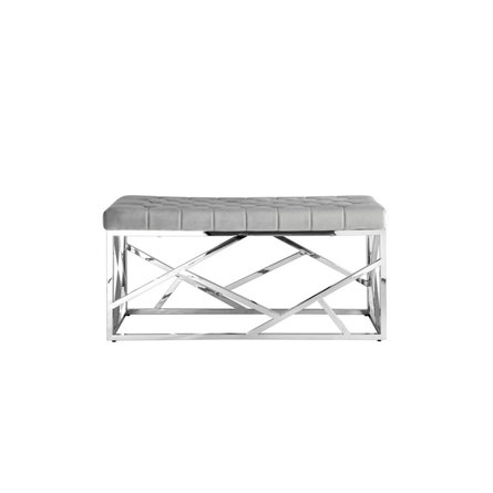 АРТ ДЕКО сталь серебро, нержавеющая сталь, обивка сиденья серый велюр