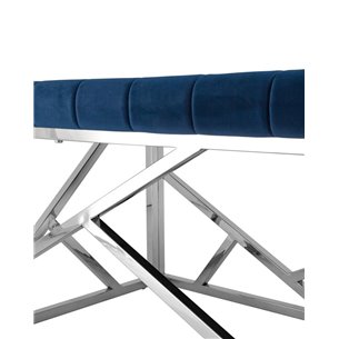 АРТ ДЕКО сталь серебро, нержавеющая сталь, обивка сиденья синий велюр