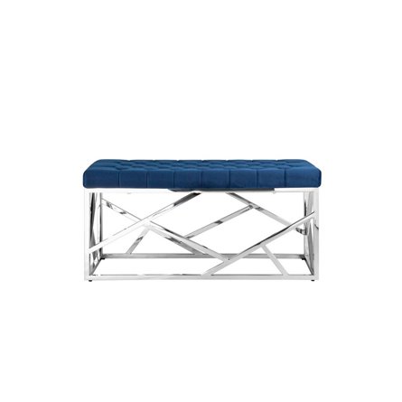 АРТ ДЕКО сталь серебро, нержавеющая сталь, обивка сиденья синий велюр