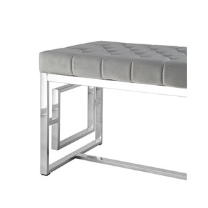 БРУКЛИН сталь серебро, нержавеющая сталь, обивка сиденья серый велюр