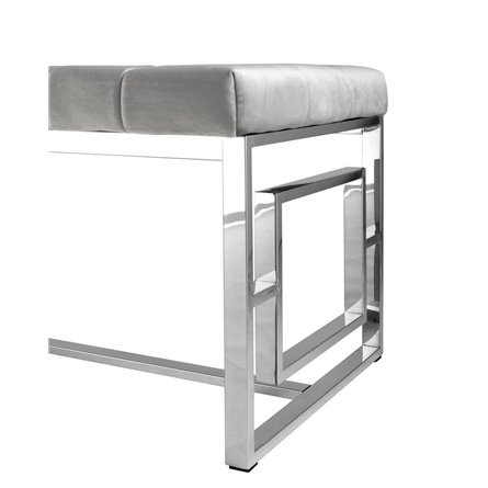 БРУКЛИН сталь серебро, нержавеющая сталь, обивка сиденья серый велюр