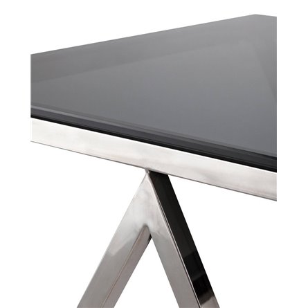 ИНСИГНИЯ 55*55 нержавеющая сталь темный хром стекло smoke