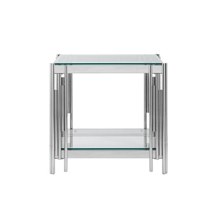 55*55 ГЭТСБИ серебро, профиль каркаса сталь, материал столешницы стекло