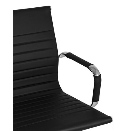 TopChairs City S офисное черное в обивке из экокожи, механизм регулирования по высоте и качания