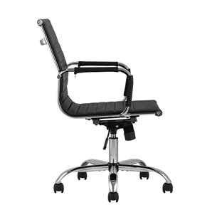 TopChairs City S офисное черное в обивке из экокожи, механизм регулирования по высоте и качания