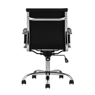 TopChairs City S офисное черное в обивке из экокожи, механизм регулирования по высоте и качания