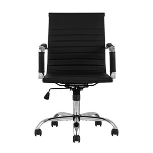 TopChairs City S офисное черное в обивке из экокожи, механизм регулирования по высоте и качания