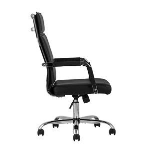TopChairs Original офисное черное в обивке из экокожи, механизм качания Top Gun