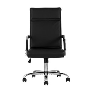 TopChairs Original офисное черное в обивке из экокожи, механизм качания Top Gun