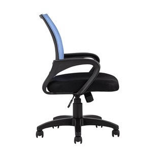 TopChairs Simple офисное голубое в обивке из текстиля с сеткой, механизм качания Top Gun