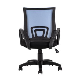 TopChairs Simple офисное голубое в обивке из текстиля с сеткой, механизм качания Top Gun