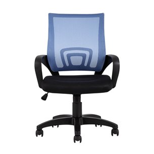TopChairs Simple офисное голубое в обивке из текстиля с сеткой, механизм качания Top Gun