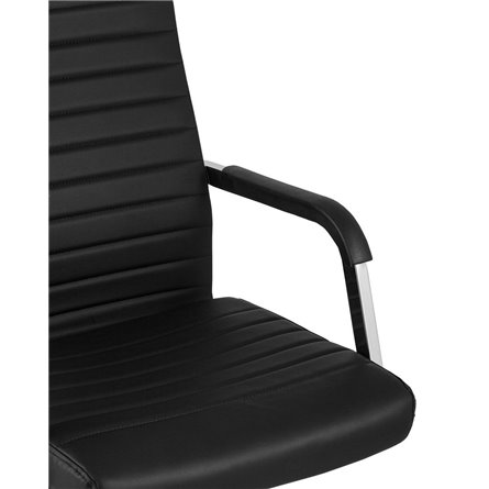 TopChairs Unit офисное черное в обивке из экокожи, механизм качания Top Gun