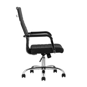 TopChairs Unit офисное черное в обивке из экокожи, механизм качания Top Gun
