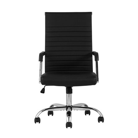 TopChairs Unit офисное черное в обивке из экокожи, механизм качания Top Gun