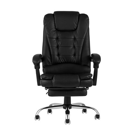 TopChairs President офисное черное в обивке из экокожи, механизм качания и регулировки по высоте