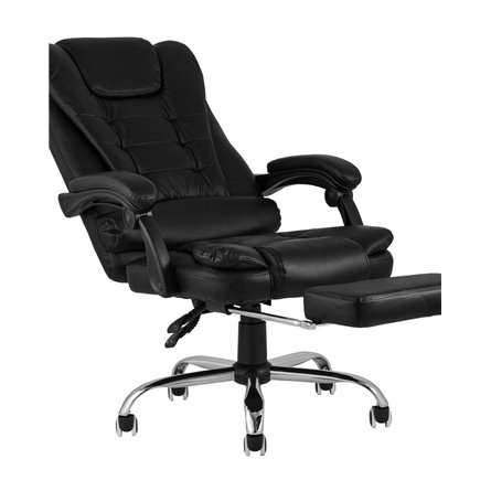 TopChairs President офисное черное в обивке из экокожи, механизм качания и регулировки по высоте