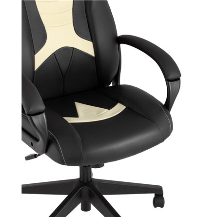 TopChairs President офисное черное в обивке из экокожи, механизм качания и регулировки по высоте TopChairs President офисное черное в обивке из экокожи, механизм качания и регулировки по высоте