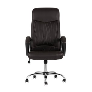 TopChairs Tower офисное коричневое в обивке из экокожи, механизм качания Top Gun