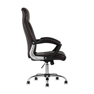 TopChairs Tower офисное коричневое в обивке из экокожи, механизм качания Top Gun