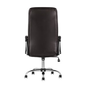 TopChairs Tower офисное коричневое в обивке из экокожи, механизм качания Top Gun