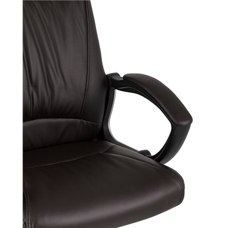 TopChairs Tower офисное коричневое в обивке из экокожи, механизм качания Top Gun