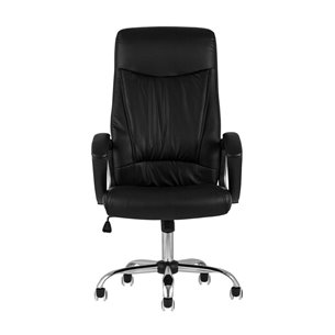 TopChairs Tower офисное черное в обивке из экокожи, механизм качания Top Gun