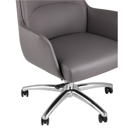 TopChairs Viking офисное серое обивка экокожа, металлический каркас
