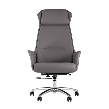 TopChairs Viking офисное серое обивка экокожа, металлический каркас