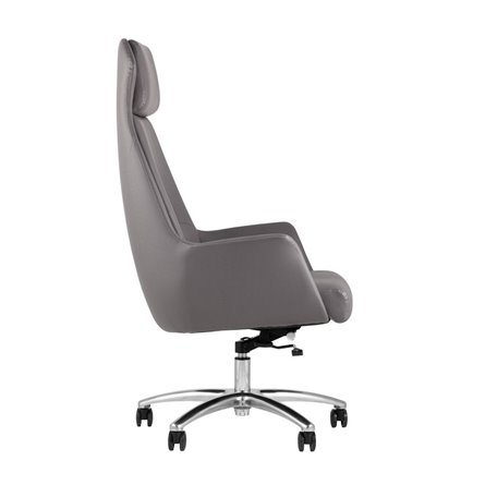 TopChairs Viking офисное серое обивка экокожа, металлический каркас