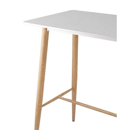 белый, столешница МДФ, ножки сталь с принтом под бук