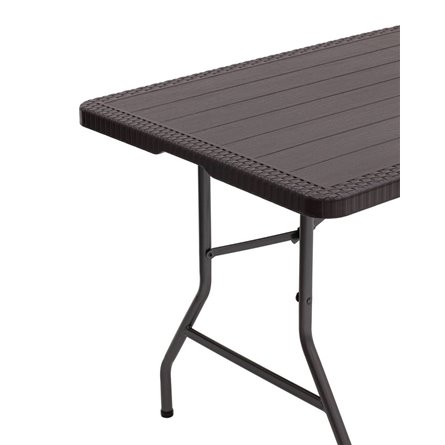 складной чемодан пластиковый Кейт 180 коричневый, стальной каркас, полиэтилен высокой плотности