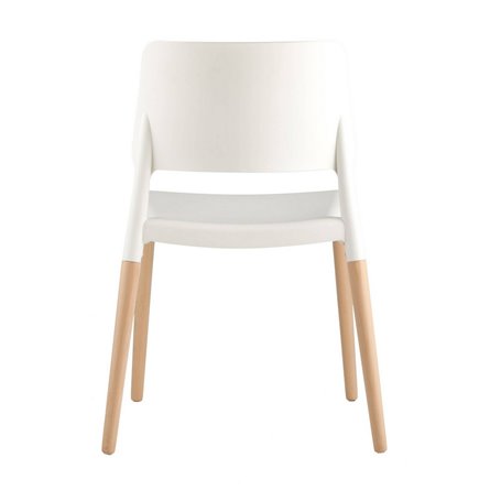 BISTRO белый, натуральный некрашеный массив бука, матовый белый пластик