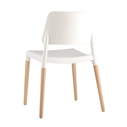 BISTRO белый, натуральный некрашеный массив бука, матовый белый пластик