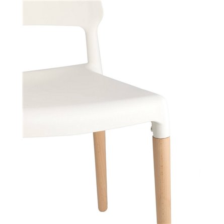 BISTRO белый, натуральный некрашеный массив бука, матовый белый пластик