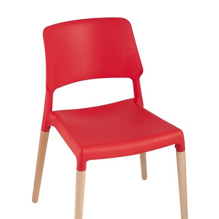 Bistro красный пластиковый, ножки бук