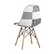 Eames обивка в стиле пэчворк черно-белый, ножки массив бука Eames обивка в стиле пэчворк черно-белый, ножки массив бука