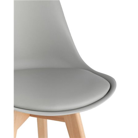 FRANKFURT серый, каркас массив бука, спинка качественный пластик, обивка сиденья экокожа