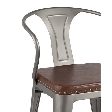 Tolix ARMS SOFT с подлокотниками серебристый пластик, металл