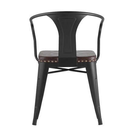 Tolix ARMS SOFT с подлокотниками черный матовый пластик, металл