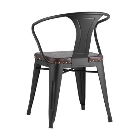 Tolix ARMS SOFT с подлокотниками черный матовый пластик, металл