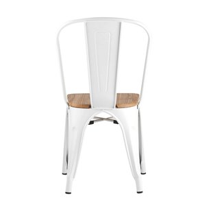 TOLIX WOOD белый глянцевый, каркас металлический, сиденье деревянное