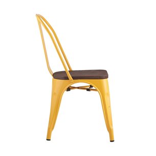 Tolix Wood желтый сиденье деревянное
