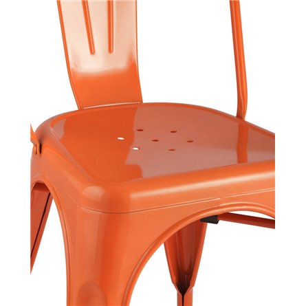 Tolix оранжевый глянцевый, экокожа, пластик, металл