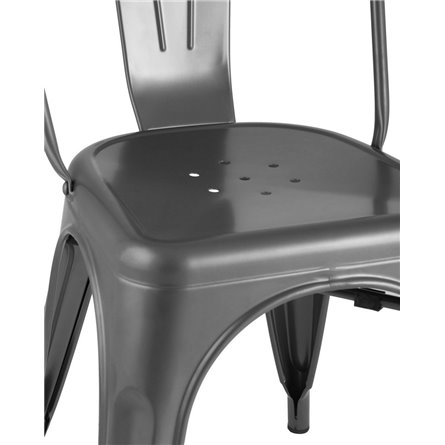 Tolix серебристый матовый, экокожа, пластик, металл