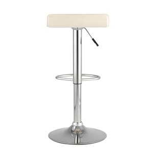 Хай-Тек бежевый, хром, газ-лифт, экокожа