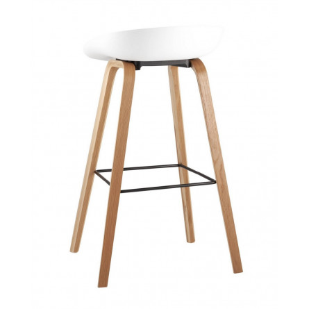 Libra БЕЛЫЙ, белый пластик, ножки оттенка естественного дерева