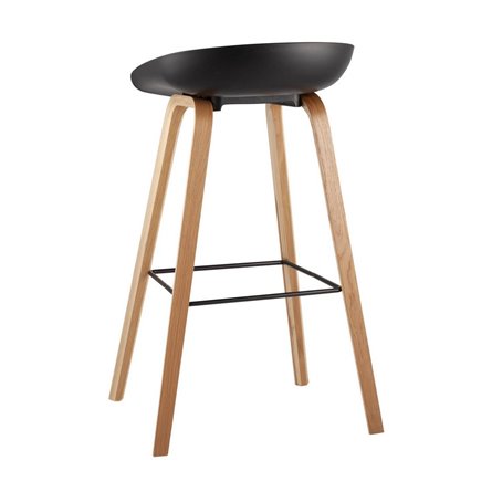 Libra черный, сиденье пластиковое, ножки под натуральное дерево